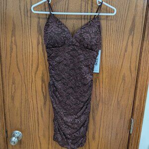 Emerald Sundae Dark Brown Mini Ruched Dress Size S